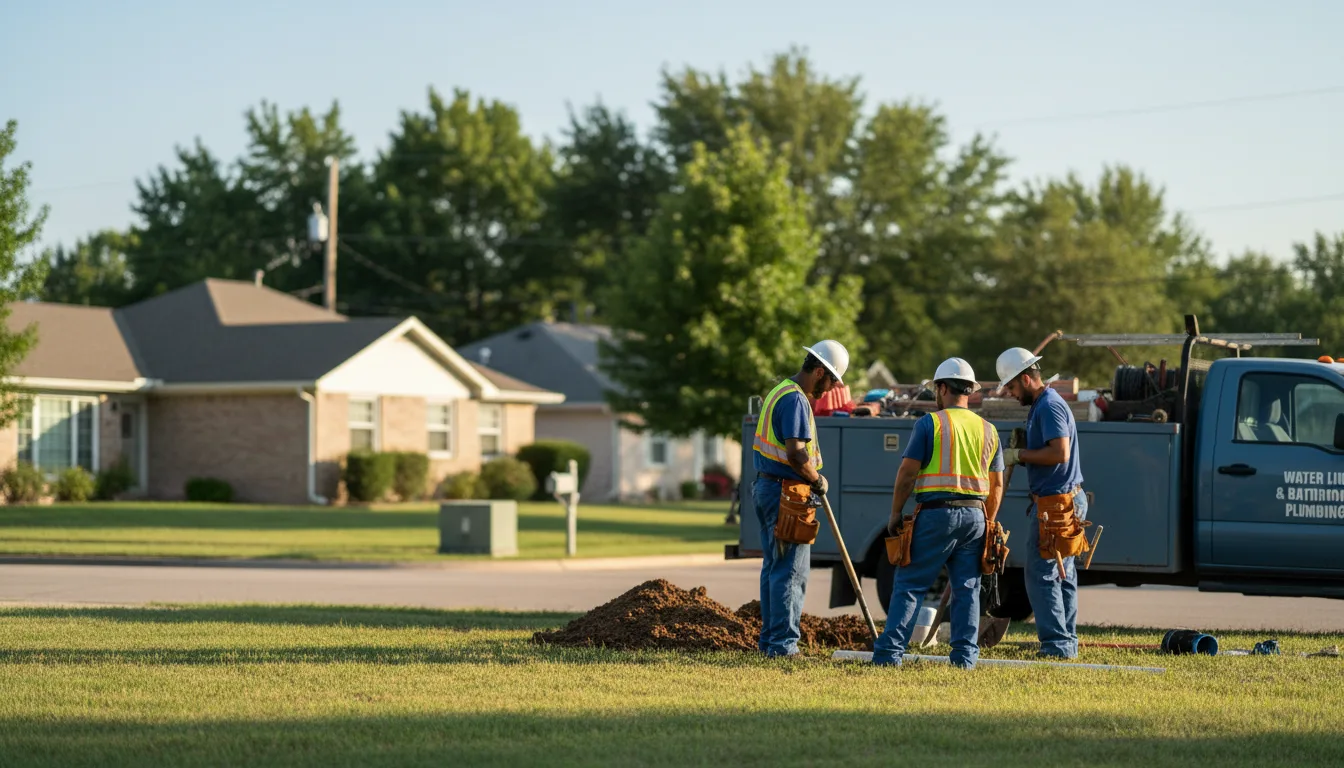 Residential water line and bathroom plumbing service in Bryant, IA